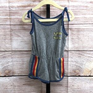 Tiny Wales Blue Gray Good Vibes Romper Size 2T